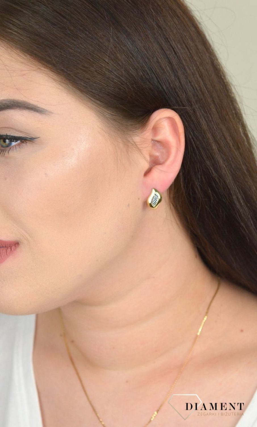 Złote kolczyki z dodatkiem grawerowanego białego złota KL 7102.jpg